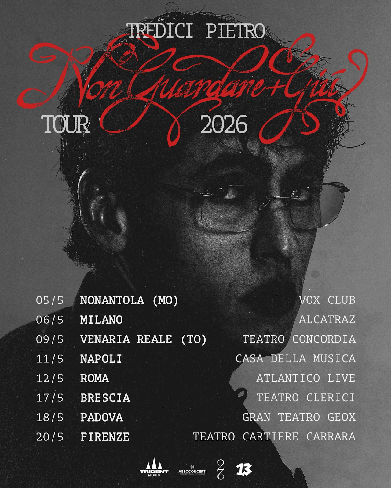 Tredici Pietro Tour 2026 Locandina