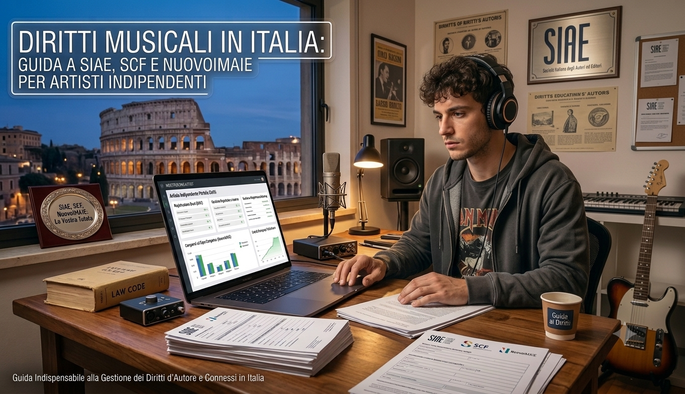 Diritti musicali artisti indipendenti: guida a SIAE, Soundreef, SCF, NuovoIMAIE e Itsright